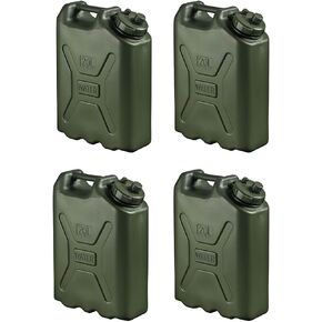 Scepter BPA Durable 5 Gallon 20 Liter Portable Military Water Storage Container for Camping, Outdoors and Emergency Management, Green (3 Pack)