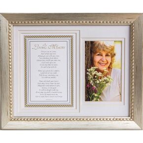 In Loving Memory Sentiment Memorial Picture Frame- Sympathy Gift for Loss of Loves Ones - Memorial Gift (Silver)