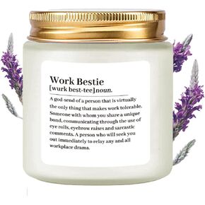 LAMIVEENLA Gifts for Coworkers Scented Candle - Work Bestie Candle Gifts for Women Office Coworker Gifts for Women Small Cool Funny Birthday Gifts for Coworker Going Away Leaving Gifts 4oz