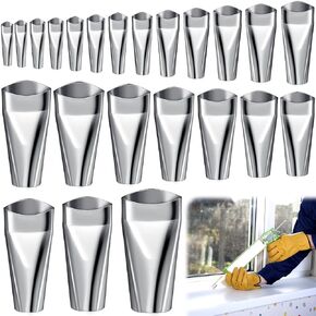 23 Pieces Caulking Finisher Kit Caulk Nozzle Applicator Stainless Steel Sealant Finishing Tool Caulk Nozzle Finisher Kit for Kitchen Bathroom Window, 23 Sizes