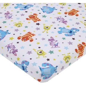 Disney Stitch Blue, Teal, Lime, and White Nursery Fitted Mini Crib Sheet