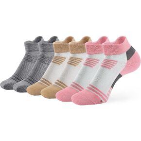 3/6 Pairs Ankle Socks for Women Men - Breathable Cushioned Running Socks Athletic Ankle Socks Multi-Colors