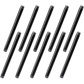 3/4"x1" Industrial Pipe, Home TZH 10 Pack Iron Pipe, Pre-Cut Steel Pipe, Threaded Metal Pipe Nipple for Industrial Vintage Style DIY Project/Furniture/Shelving Decoration (3/4"x1"(closed), Grey)