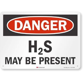 SmartSign "Danger - H2S May Be Present" Sign | 7" x 10" 3M Reflective Aluminum