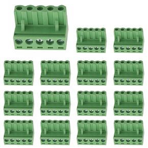 15PCS Screw Terminal Connector 4 Pin 5.08mm Pitch PCB 300V Green Pluggable Terminal Connector for Small Electronic Watches Calculators Communication Electronic Devices