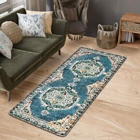 Boho Small Rug 3'x4', Hallway Runner Rug Vintage Rug Washable Area Rug Faux Wool Throw Rug Non Slip Entryway Rug Floor Carpet Doormat Grey Rug for Bedroom Bathroom Kitchen Laundry Entrance Office