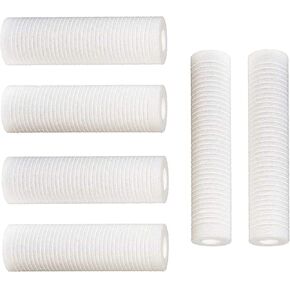 CFS – 6 Pack Grooved Sediment Melt Blown Water Filter Cartridges Compatible with Aqua-Pure AP110, WHCF-GD05, Watts FPMBG-5-975 Model – Whole House Replacement Filter Cartridge – 5-Micron – 10" x 2.5"