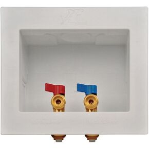 SharkBite 1/2 Inch x 3/4 Inch MHT Washing Machine Outlet Box and Water Hammer Arrestor, Push to Connect Brass Plumbing Fittings, PEX Pipe, Copper, CPVC, 25031