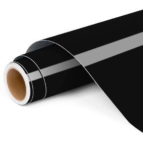 الفينيل الأسود اللامع من Lya لـ Cricut - 12 بوصة × 40 قدم فينيل ذاتي اللصق للكوب، فينيل أسود لهدية عيد الميلاد، زخارف الحفلات، ديكور المنزل
