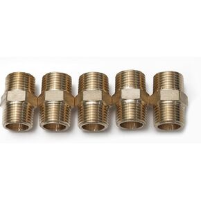 LTWFITTING Brass Pipe Hex Nipple Fitting 1/2 x 1/2 Inch Male Pipe NPT MNPT MPT Air Fuel Water(Pack of 5)