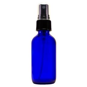 2 Oz (60 ml) Blue Boston Round Glass Bottle w/Fine Mist Sprayer- Pack of 12