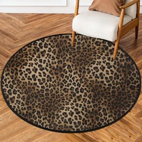 White Black Polka Dot Round Area Rug, Polka Dot Non-Slip Circle Rug for Bedroom Living Room Outdoor Study Playing Floor Mat Carpet, 5.2' Diameter