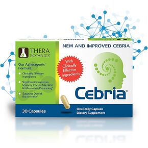 Cebria Brain Supplement for Men, Women & Seniors – Nootropic Safe and Effective Memory Supplement for Retention, Recall & Age-Related Memory Loss* (30 Count)