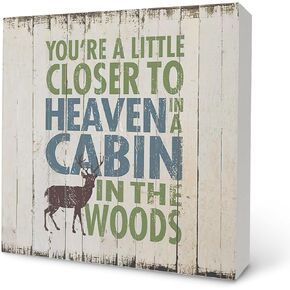 Knibeo Forest Wooden Box Sign - Forest Nursery Decor, 5x5 Inch Little Explorer Wooden Sign, Woodland Nursery Decor for Boys, Boys Room Decor, Log Cabin Decor