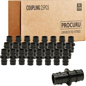 [25-Pack] PROCURU 1/2-Inch Coupling, Expansion PEX-A F1960 Plumbing Fitting, Certified Safe