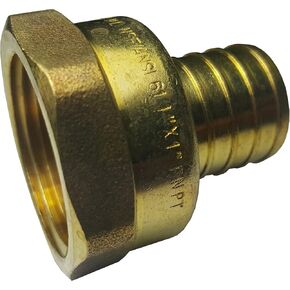 10 Pieces XFITTING 1" Pex x 1" Female NPT Threaded Adapter, Brass Pex B Crimp Fitting, Brass, NSF, Full Port, 10 Packs