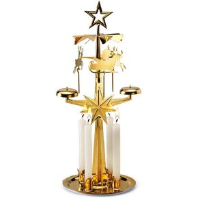 Angel Chimes The Original & Traditional Decorative Swedish Candle for Christmas, Brass - Chimes Carousel, Authentic, Scandinavian, Decoration & Ornament for Home and Kitchen (+4 Candles) in Kuwait