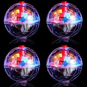 Frienda 4 Pieces Ghost Hunting Cat Ball Motion Light Up Cat Balls LED Motion Activated Cat Ball Motion Light Up Cat Dog Interactive Toy Pet Glowing Mini Running Exercise Ball Toys for Animals Activity