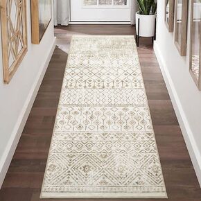 Modern Area Rug Soft Carpet 4x6 Indoor Rug Boho Area Rug Non Slip Distressed Area Rug Vintage Diamond Rug for Living Room Bedroom Kitchen, Grey 4' x 6'