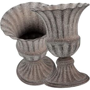 2pcs Cemetery Memorial Vase Desk Top Decor Wedding Vases Metal Planters for Outdoors Wedding Centerpieces Vase Classic Metal Flower Vase Grave Layout Prop Exquisite Memorial Vase