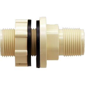 PBF075D CPVC Double Male 3/4" Bulkhead Fitting (2)