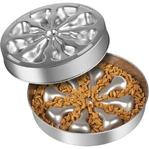 Oiwliur Slow Feeder Dog Bowl - Stainless Steel Non-Slip Metal Slow Feeding Bowl Suitable for Dry, Wet, or Raw Food, 5 Cups Large Capacity Dog Bowl, Double-Sided Design Ideal for All Dog Sizes.