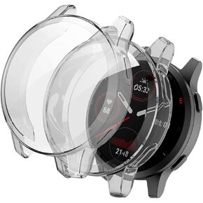 2-Pack Screen Protector Cases Compatible with Garmin Vivoactive 4S/Venu 2S 40mm,All-Around Soft TPU Protective Case Bumper Frame Cover (Rose Gold/Clear)