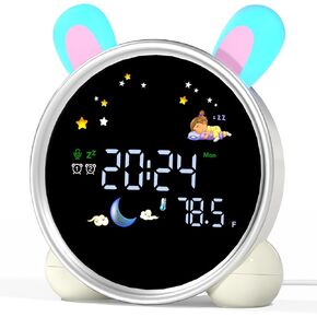 ANALOI Alarm Clock for Bedroom，RGB Night Light Bluetooth Speaker with Music Rhythms，Wake-up Alarm Clock with Sound and Light，12/24Hr AutoOff Touch Control SD Card，Gift for Teens Girls or Boys in Kuwait