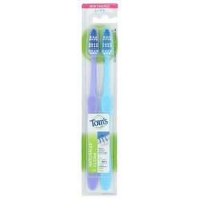 Tom's of Maine Naturally Clean Toothbrush, Soft, 2-Pack (Packaging May Vary)