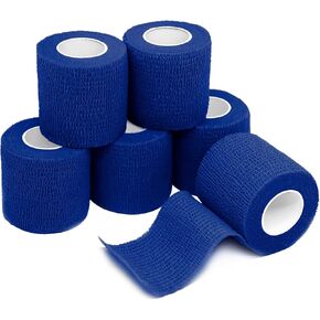 FriCARE Latex Free Self Adhesive Bandage, Medical Supplies First Aid Tape Self-Adherent Cohesive Bandages, Non-Woven Elastic Athletic Spat Tape Vet Wrap Fluorescent Yellow 6 Rolls 2 Inches x 5 Yards in Kuwait