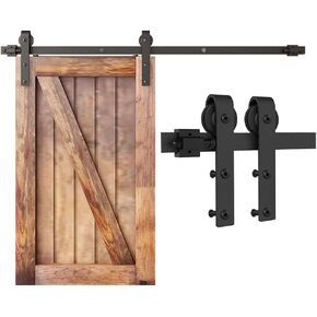 3FT Mini Sliding Barn Door Hardware Kit Closet Cabinet 36" Track System Carbon Steel Basic Roller Hanger for Single 18" Wide Door Panel