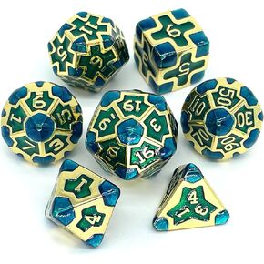 Metal DND Dice Set for Dungeons and Dragons Role Playing Games Tabletop Die (6pcs Cube Design EJ)
