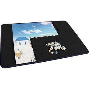 Becko US Jigsaw Puzzle Board with Dustproof Cover for Puzzles Up to 1000 Pieces Portable Puzzle Mat for Puzzle Storage Puzzle Saver, Non-Slip Surface (Black)