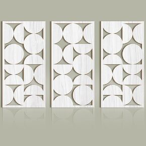 IARTTOP Minimalist Wood Wall Art Modern Geometric Wall Decor Abstract wooden Wall Decorations for Living Room Bedroom Entryway Set of 3 (16 X 32 In/pc) Ready to Hang
