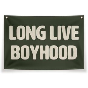 Long Live Boyhood Canvas Banner,Long Live Boyhood Canvas Wall Banner Decor For Boy Room Nursery,Wall Banner Decor For kids Room Decor Classroom Decor,20×30 Inches
