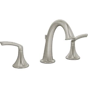 Symmons SLW-5512-STN-1.0 Elm Widespread 2-Handle Bathroom Faucet with Drain Assembly in Satin Nickel (1.0 GPM)
