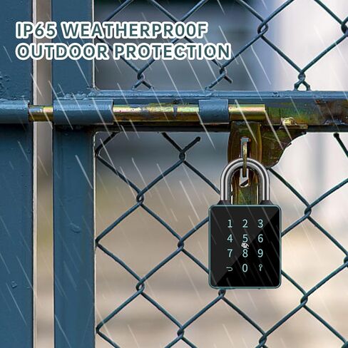 Smart Padlock with Touchscreen Keypad, Laxre Bluetooth Connectivity, Keyless Entry, Water Resistant, APP Controlled,7.5mm Stainless Steel Beam, 1 Year Battery Life in Kuwait