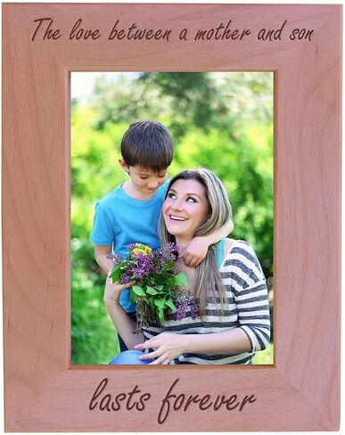 CustomGiftsNow الحب بين الأم والابن يدوم إلى الأبد - إطار صورة خشبي - يناسب صورة مقاس 5x7 بوصة (عموديًا) (5x7 بوصة عموديًا) in Kuwait