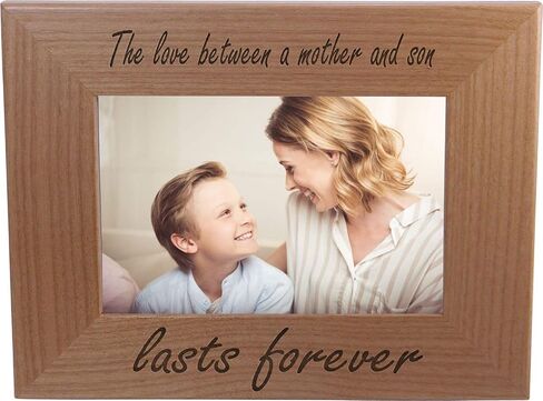 CustomGiftsNow الحب بين الأم والابن يدوم إلى الأبد - إطار صورة خشبي - يناسب صورة مقاس 5x7 بوصة (عموديًا) (5x7 بوصة عموديًا) in Kuwait