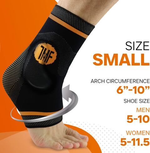 Compression Ankle Brace with Silicone Ankle Support and Copper - Plantar Fasciitis Brace for Foot Pain & Achilles Tendonitis Relief - Ankle Brace for Women & Men - Medium Size in Saudi Arabia