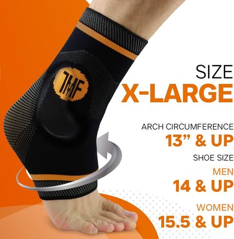 Compression Ankle Brace with Silicone Ankle Support and Copper - Plantar Fasciitis Brace for Foot Pain & Achilles Tendonitis Relief - Ankle Brace for Women & Men - Medium Size in Saudi Arabia