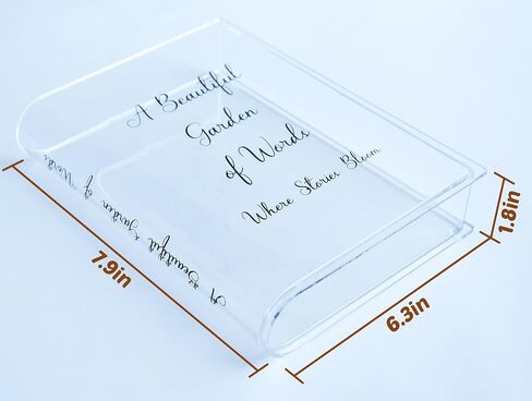 Skywin Acrylic Book Vase Clear - Acrylic Vases for Flowers Aesthetic Room Decor - Clear Book Vase for Flower, Book-Shaped Vase, Acrylic Vases for Centerpieces, or Housewarming Gifts (Black Print) in Kuwait
