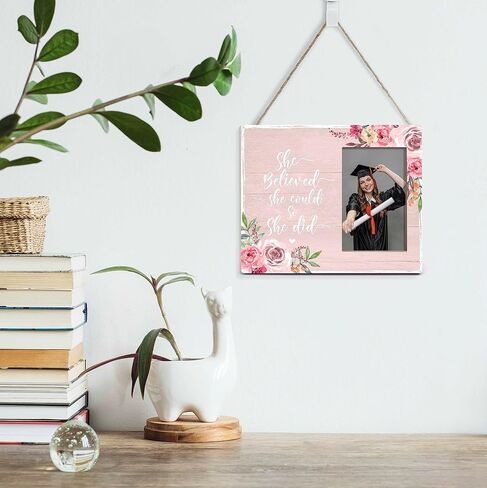 Orchroma She Believed She Could so She Did Floral Picture Frame - Inspirational Gifts for Teen Girls Her Friends,Inspirational Graduation Photo Frame Gift 8x10 in in Saudi Arabia