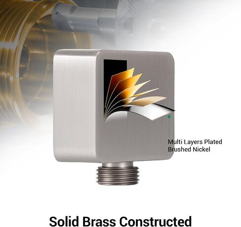 Wall Supply Elbow, Wall Elbow for Hand Held Shower, Solid Brass Square Wall Mount Supply Elbow in Brushed Nickel, JB-022BN in Saudi Arabia