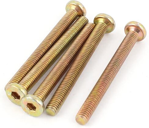 uxcell M8x45mm Threaded Hexagon Socket Head Cap Screws Bolts Bronze Tone 5pcs in Saudi Arabia