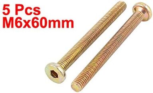 uxcell M8x45mm Threaded Hexagon Socket Head Cap Screws Bolts Bronze Tone 5pcs in Saudi Arabia