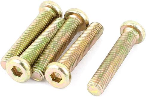 uxcell M8x45mm Threaded Hexagon Socket Head Cap Screws Bolts Bronze Tone 5pcs in Saudi Arabia