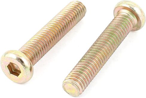 uxcell M8x45mm Threaded Hexagon Socket Head Cap Screws Bolts Bronze Tone 5pcs in Saudi Arabia