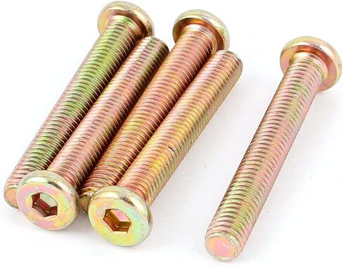 uxcell M8x45mm Threaded Hexagon Socket Head Cap Screws Bolts Bronze Tone 5pcs in Saudi Arabia