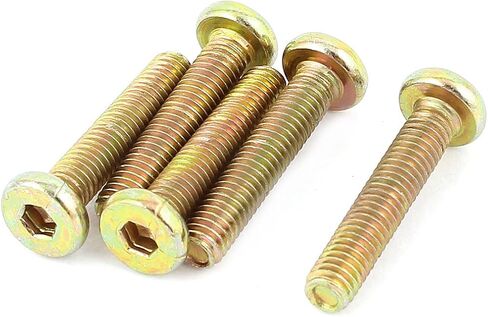 uxcell M8x45mm Threaded Hexagon Socket Head Cap Screws Bolts Bronze Tone 5pcs in Saudi Arabia